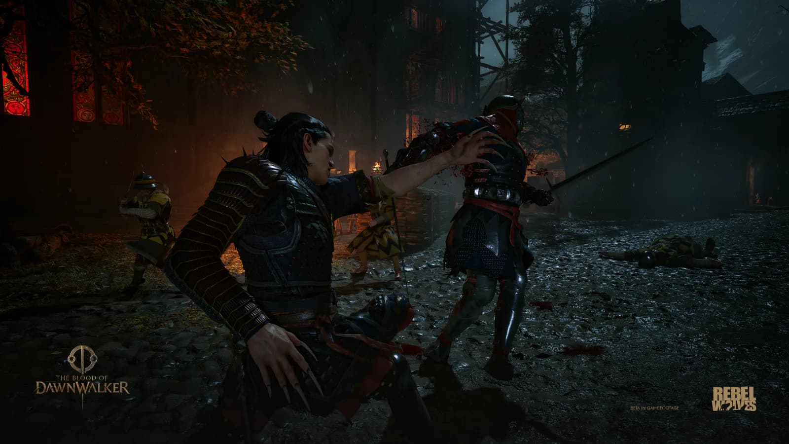 Coen confronts a vampire at night in The Blood of Dawnwalker