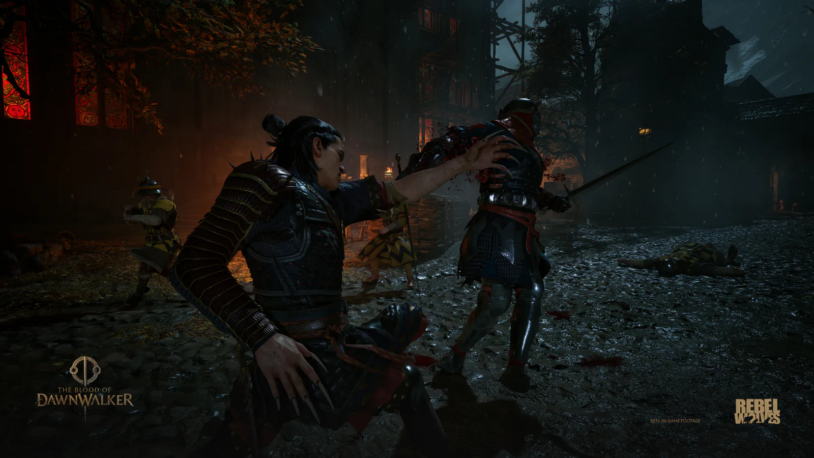 Coen confronts a vampire at night in The Blood of Dawnwalker